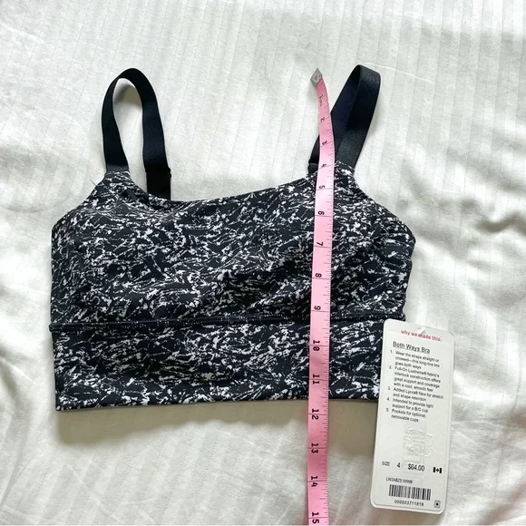 NWT Lululemon Both Ways Bra Iced Wave White Black size 4 - Picture 14 of 14
